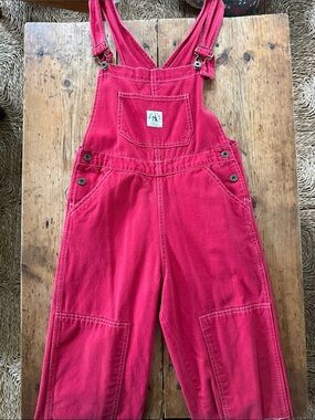 Hey Gang Knee Patch Red Overalls